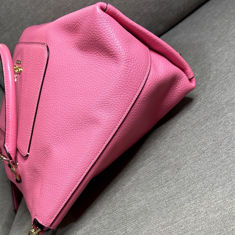 Coach Emma Satchel Pink Pebble Leather Crossbody Shoulder Bag Strap - Picture 8 of 12